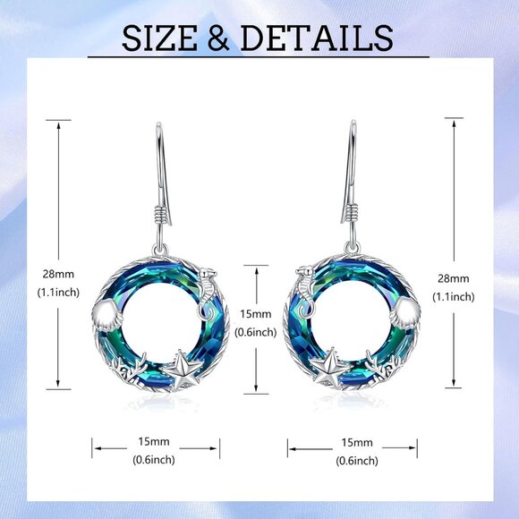 Women's 925 Sterling Silver Beach Seaside Vacation Jewelry Turtle Earrings - Picture 6 of 7